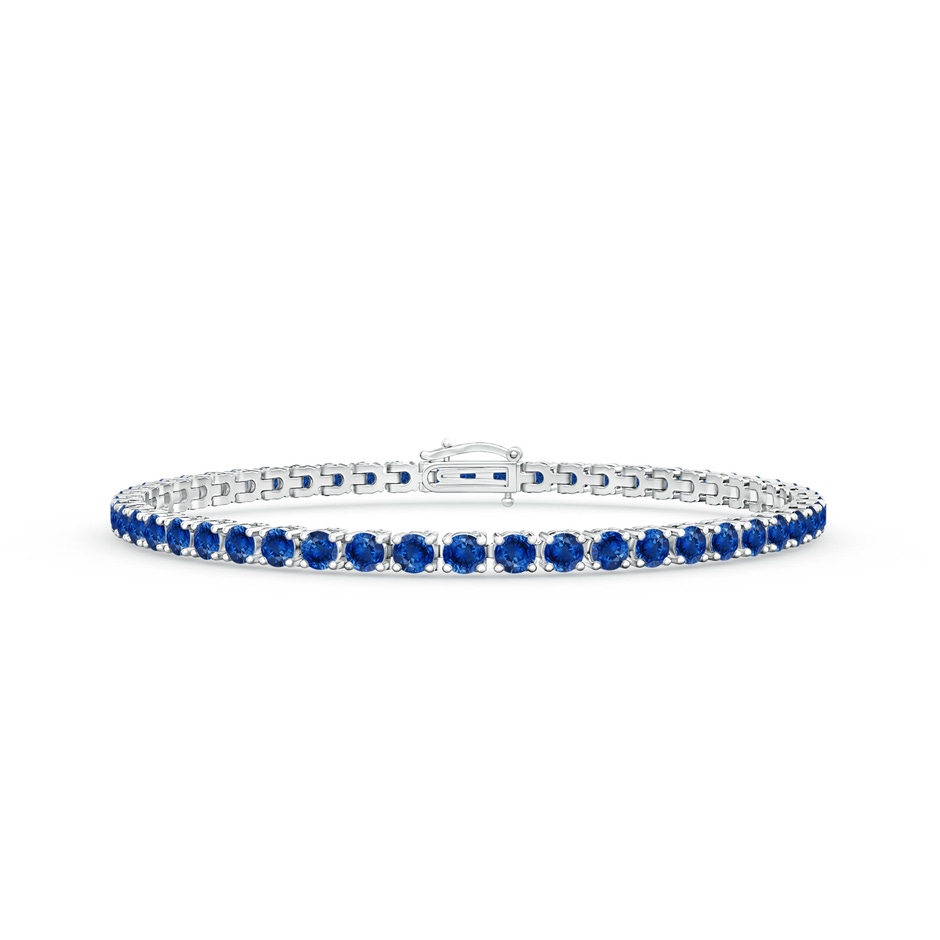 2.9mm AAA Blue Sapphire Eternity Tennis Bracelet in White Gold 