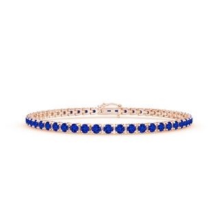 2.9mm AAAA Blue Sapphire Eternity Tennis Bracelet in 10K Rose Gold