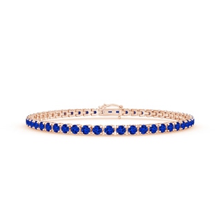 2.9mm AAAA Blue Sapphire Eternity Tennis Bracelet in Rose Gold