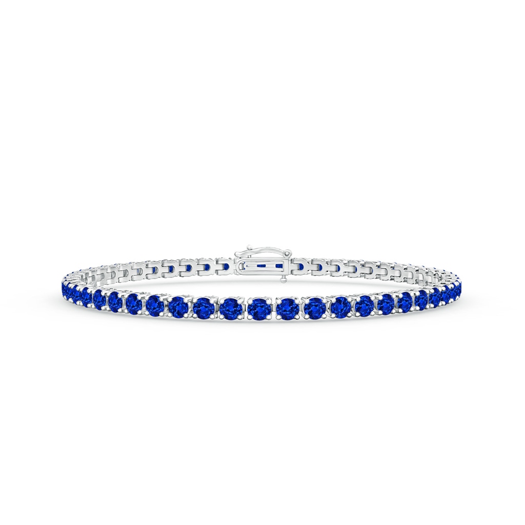 2.9mm AAAA Blue Sapphire Eternity Tennis Bracelet in White Gold