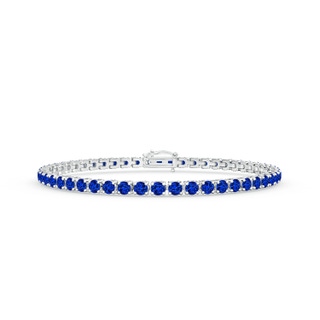 2.9mm AAAA Blue Sapphire Eternity Tennis Bracelet in White Gold