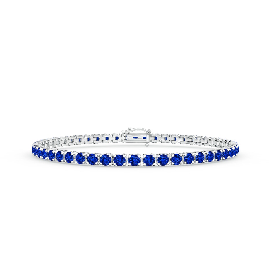 2.9mm AAAA Blue Sapphire Eternity Tennis Bracelet in White Gold 