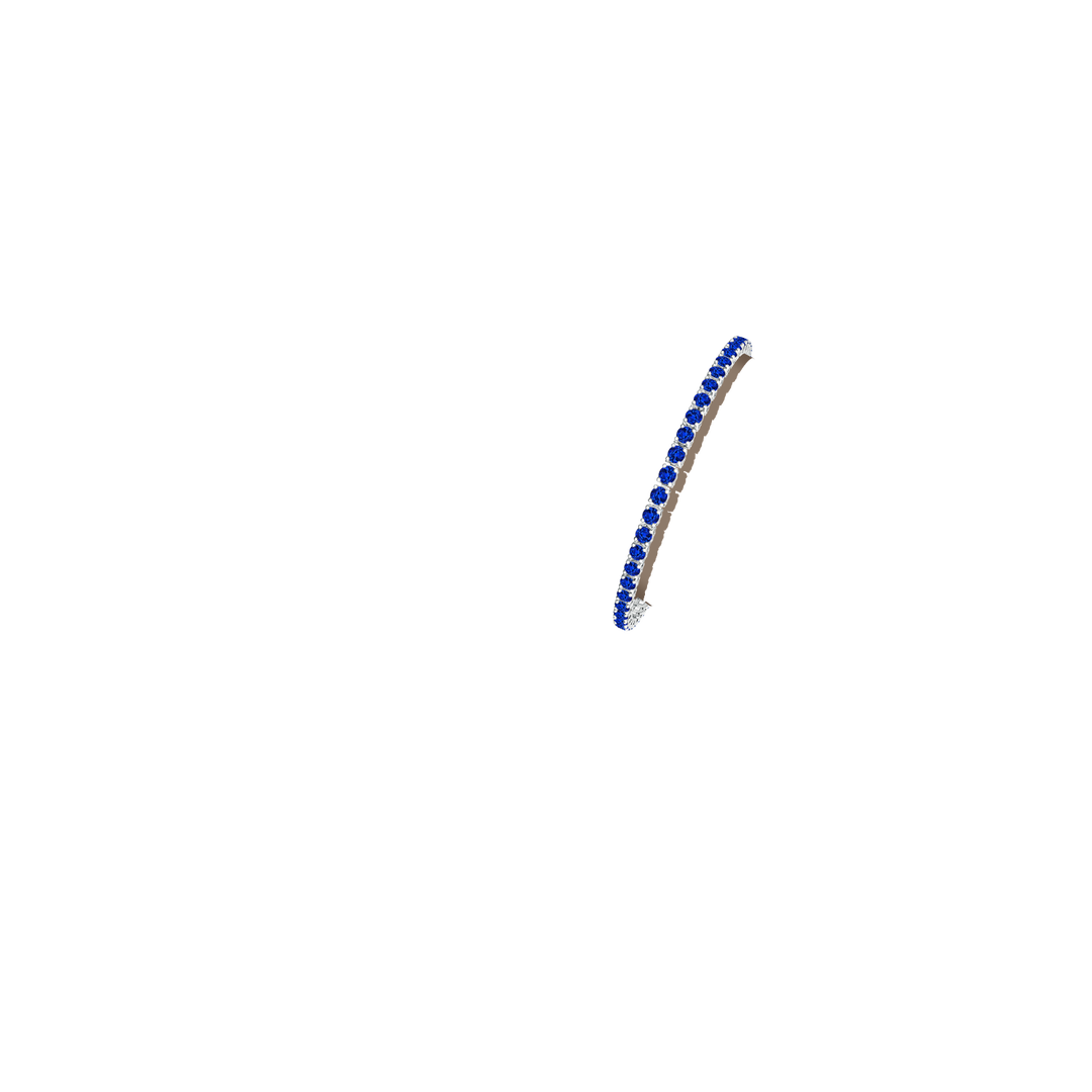 2.9mm AAAA Blue Sapphire Eternity Tennis Bracelet in White Gold - body_arm