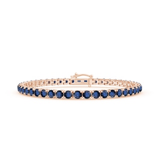 3.5mm AA Blue Sapphire Eternity Tennis Bracelet in Rose Gold