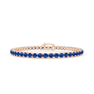 3.5mm AAA Blue Sapphire Eternity Tennis Bracelet in 10K Rose Gold