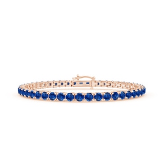 3.5mm AAA Blue Sapphire Eternity Tennis Bracelet in 9K Rose Gold
