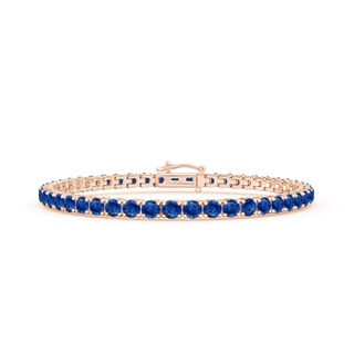 3.5mm AAA Blue Sapphire Eternity Tennis Bracelet in Rose Gold