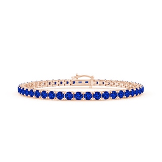 3.5mm AAAA Blue Sapphire Eternity Tennis Bracelet in Rose Gold