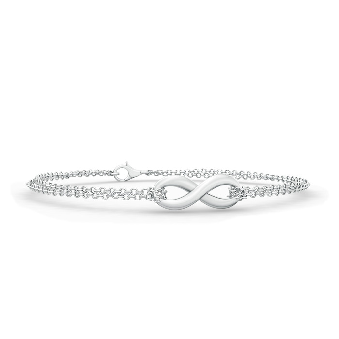 Lobster Claw 70 Infinity Knot Chain Bracelet in 10K White Gold