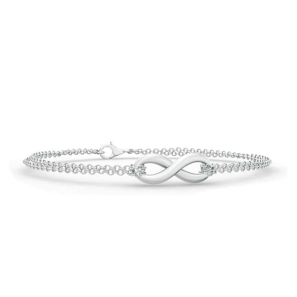 Lobster Claw 70 Infinity Knot Chain Bracelet in White Gold