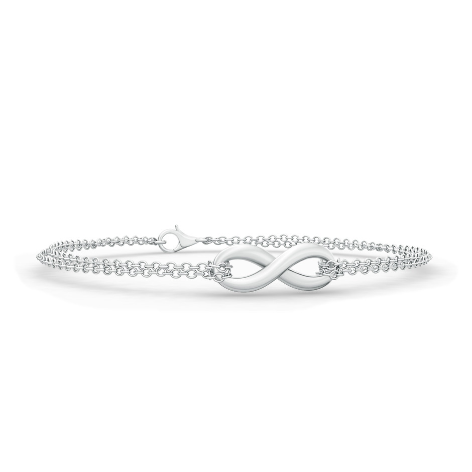 Lobster Claw 70 Infinity Knot Chain Bracelet in White Gold 