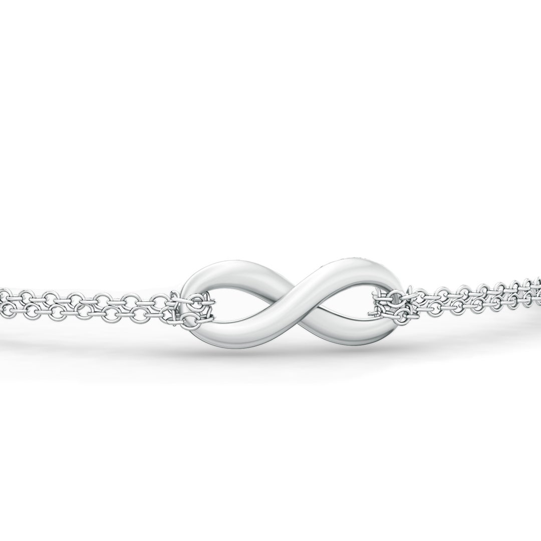 Lobster Claw 70 Infinity Knot Chain Bracelet in White Gold - side 1