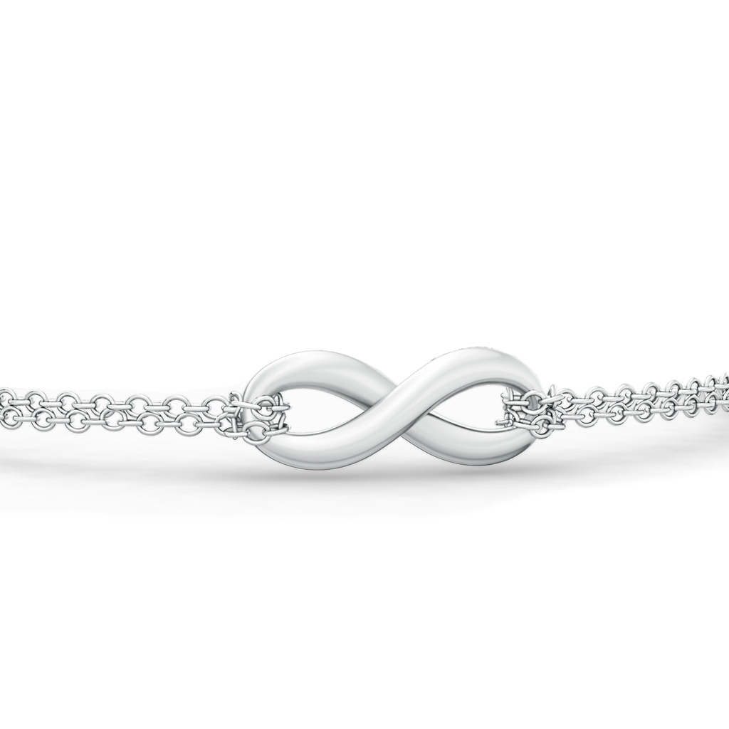 Lobster Claw 70 Infinity Knot Chain Bracelet in White Gold Side-1