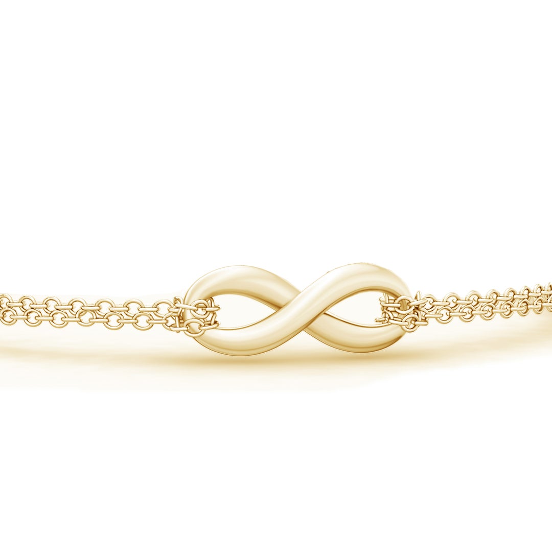 Lobster Claw 70 Infinity Knot Chain Bracelet in Yellow Gold - side 1