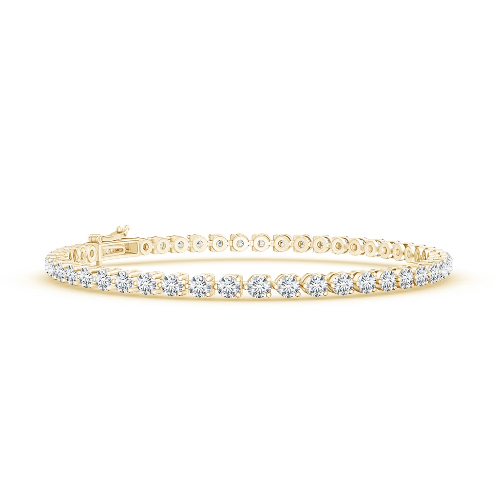 2.4mm GVS2 Round Diamond Link Tennis Bracelet in Yellow Gold