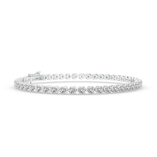 2.4mm IJI1I2 Round Diamond Link Tennis Bracelet in 9K White Gold