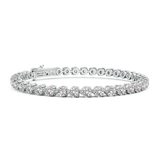 3.5mm IJI1I2 Round Diamond Link Tennis Bracelet in 9K White Gold