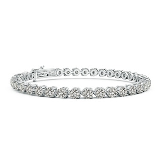 3.5mm KI3 Round Diamond Link Tennis Bracelet in 18K White Gold