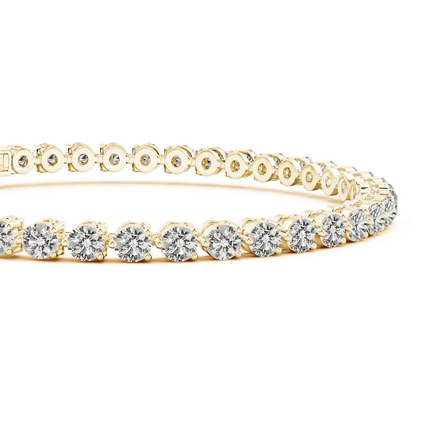 3mm KI3 Round Diamond Link Tennis Bracelet in 18K Yellow Gold - side 3