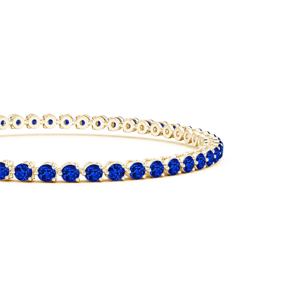 2.5mm Lab-Grown Round Blue Sapphire Link Tennis Bracelet in Yellow Gold side 199