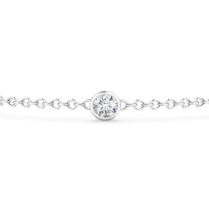 3.5mm GVS2 Bezel-Set Diamond Station Bracelet with Chain in White Gold