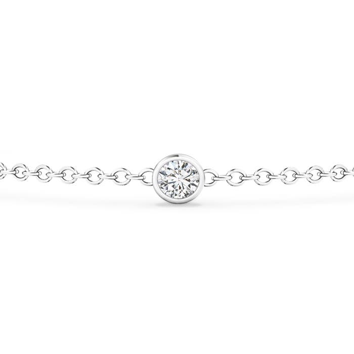 3.5mm HSI2 Bezel-Set Diamond Station Bracelet with Chain in White Gold - side 1