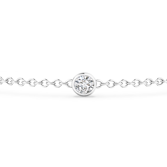 3.5mm HSI2 Bezel-Set Diamond Station Bracelet with Chain in White Gold Product Image