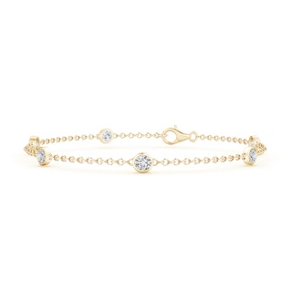 3.5mm HSI2 Bezel-Set Diamond Station Bracelet with Chain in Yellow Gold