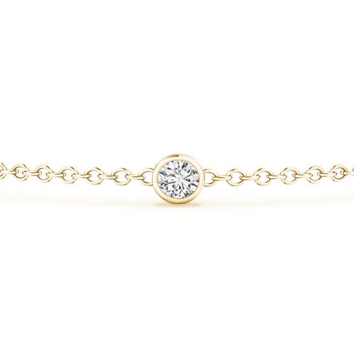 3.5mm HSI2 Bezel-Set Diamond Station Bracelet with Chain in Yellow Gold