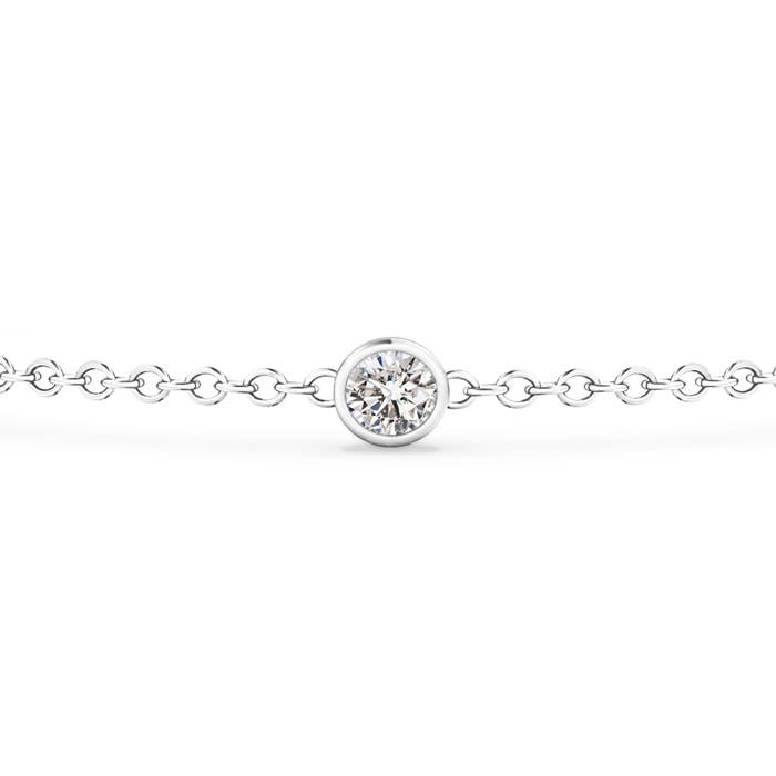 3.5mm IJI1I2 Bezel-Set Diamond Station Bracelet with Chain in White Gold