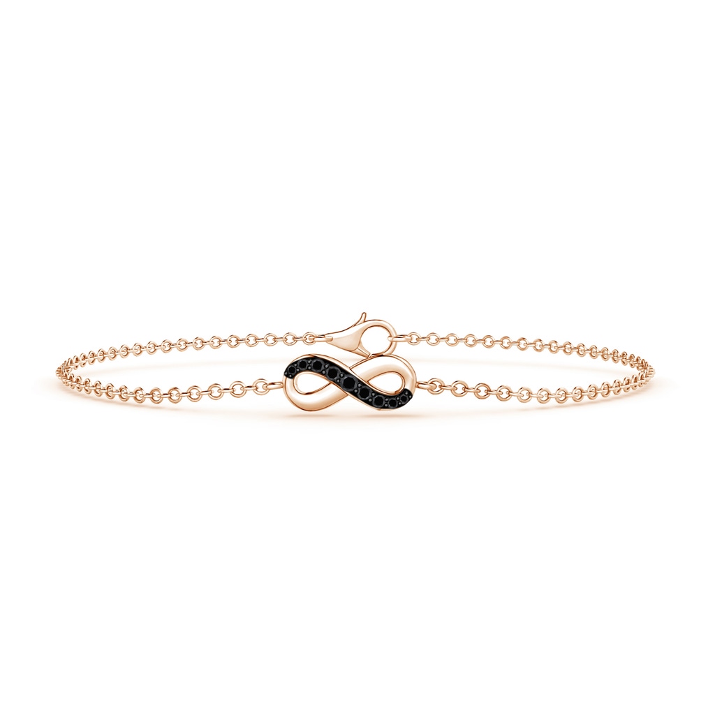 1.5mm AA Black Diamond Infinity Chain Bracelet in Rose Gold