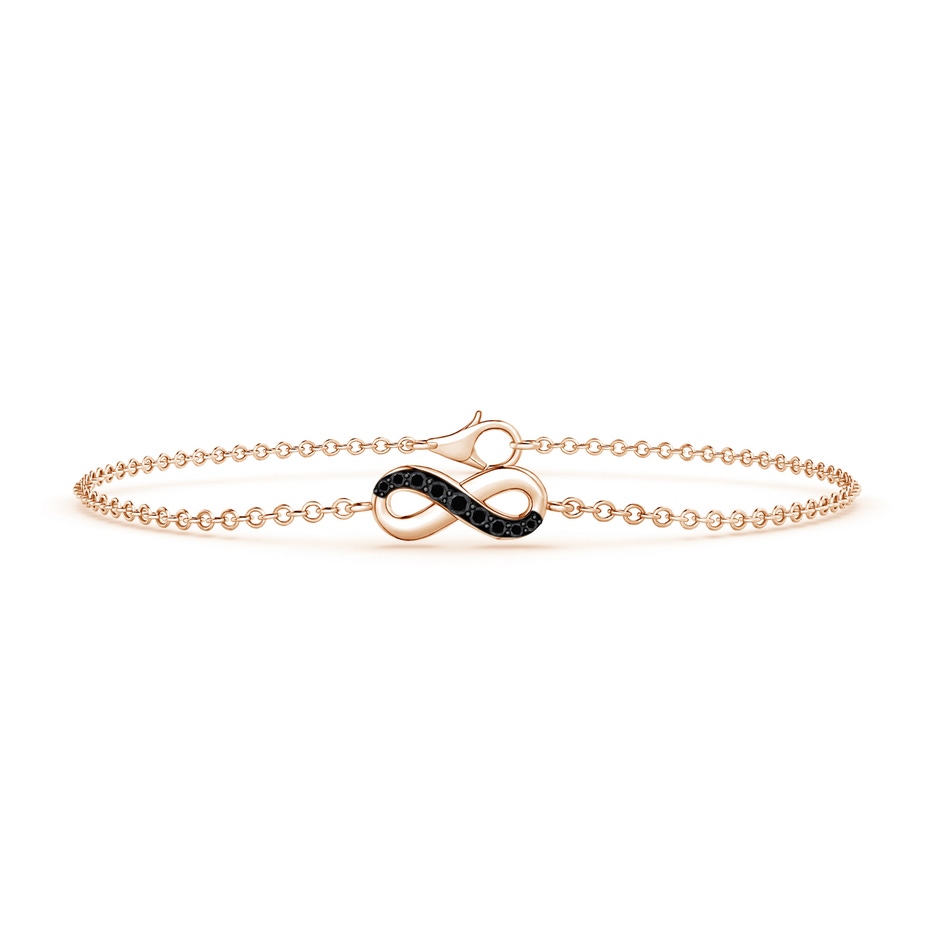 1.5mm AA Black Diamond Infinity Chain Bracelet in Rose Gold 