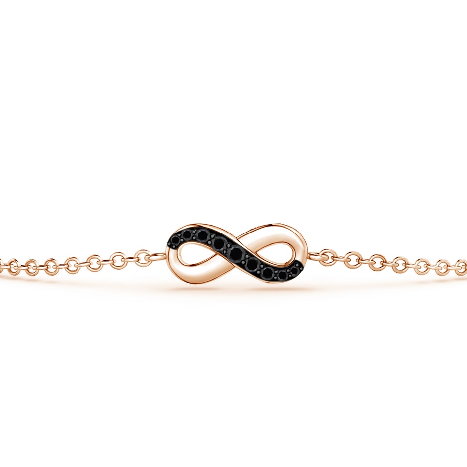 1.5mm AA Black Diamond Infinity Chain Bracelet in Rose Gold side-1