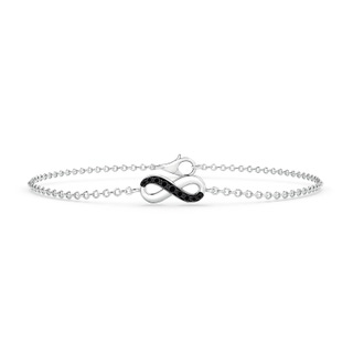 1.5mm AA Black Diamond Infinity Chain Bracelet in White Gold