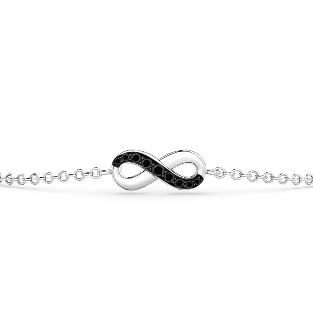 1.5mm AA Black Diamond Infinity Chain Bracelet in White Gold Side-1
