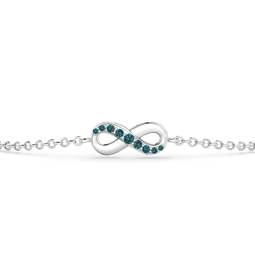 1.5mm AAA Blue Diamond Infinity Chain Bracelet in White Gold Side-1