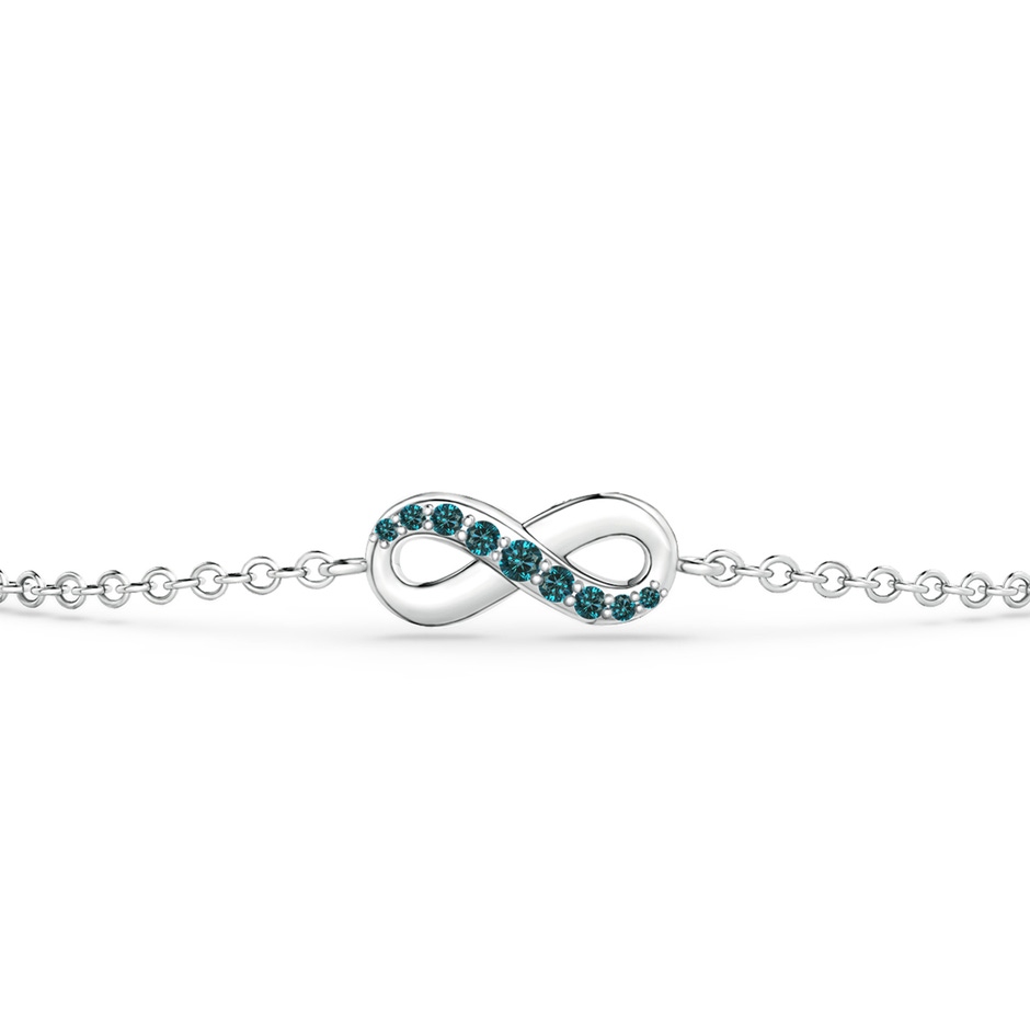 1.5mm AAA Blue Diamond Infinity Chain Bracelet in White Gold side-1