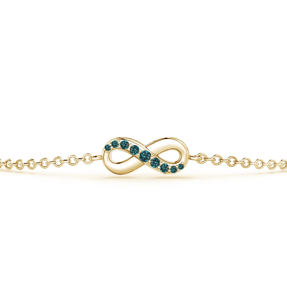 1.5mm AAA Blue Diamond Infinity Chain Bracelet in Yellow Gold side-1