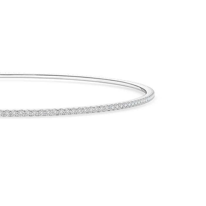 1.15mm HSI2 Prong Set Classic Single Line Diamond Bangle in White Gold - side 1