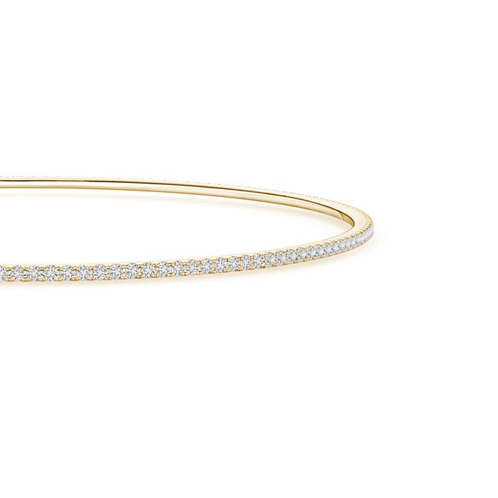 1.15mm HSI2 Prong Set Classic Single Line Diamond Bangle in Yellow Gold