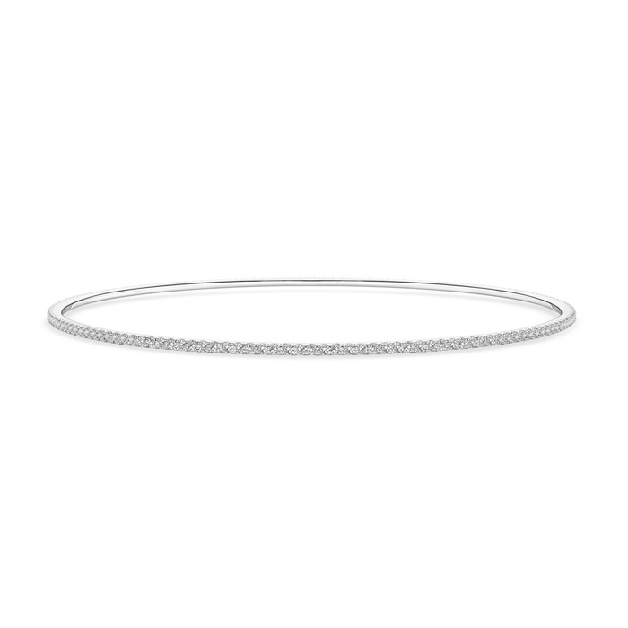 1.15mm IJI1I2 Prong Set Classic Single Line Diamond Bangle in White Gold 