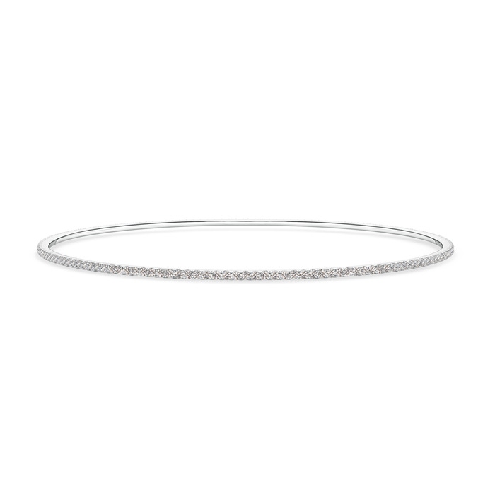 1.15mm KI3 Prong Set Classic Single Line Diamond Bangle in 10K White Gold 