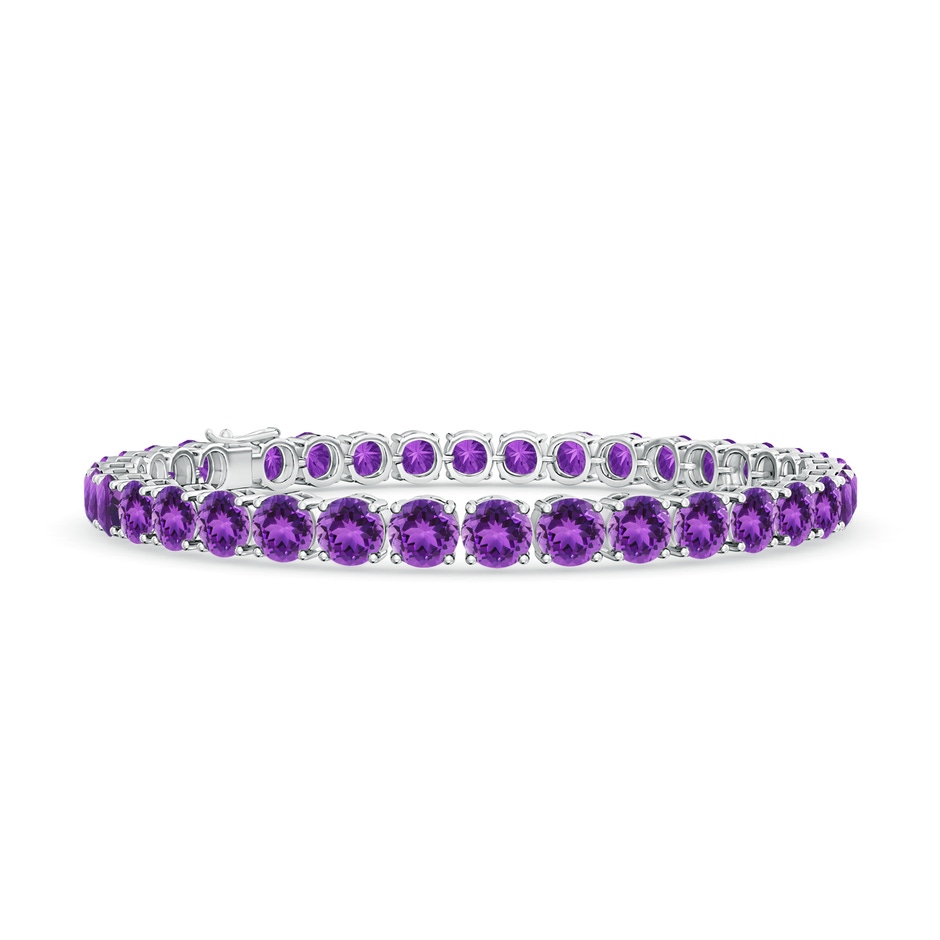 5mm AAA Classic Amethyst Linear Tennis Bracelet in S999 Silver 