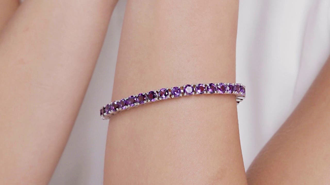 【BLACKPURPLE】Black Purple Sigma Tennis Cubic Bracelet $_57.JPG?set_id=8800005007