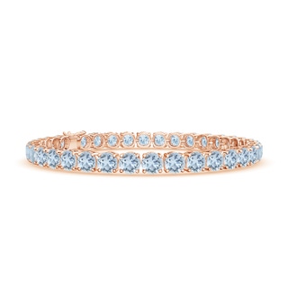 5mm A Classic Aquamarine Linear Tennis Bracelet in Rose Gold