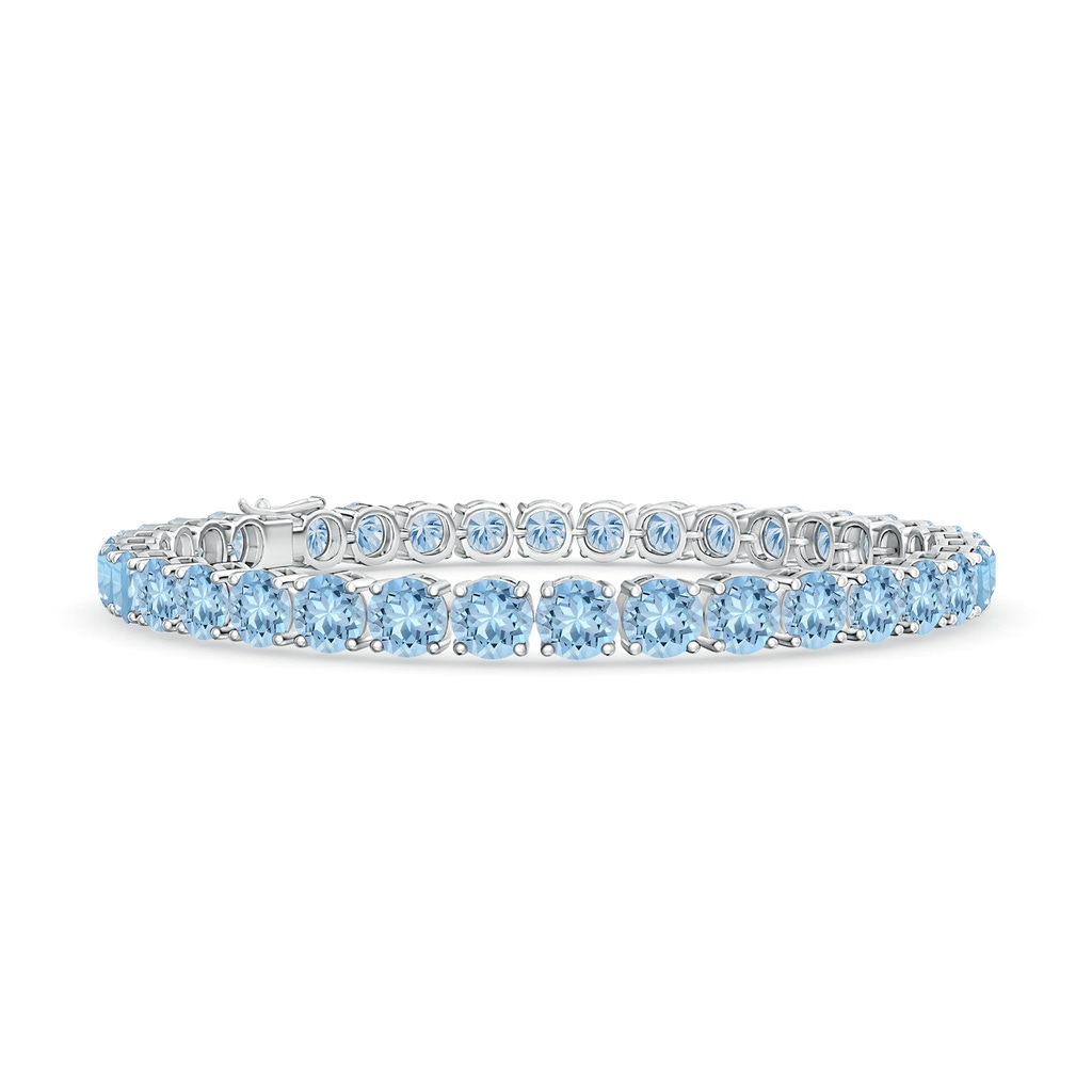 5mm AAA Classic Aquamarine Linear Tennis Bracelet in White Gold