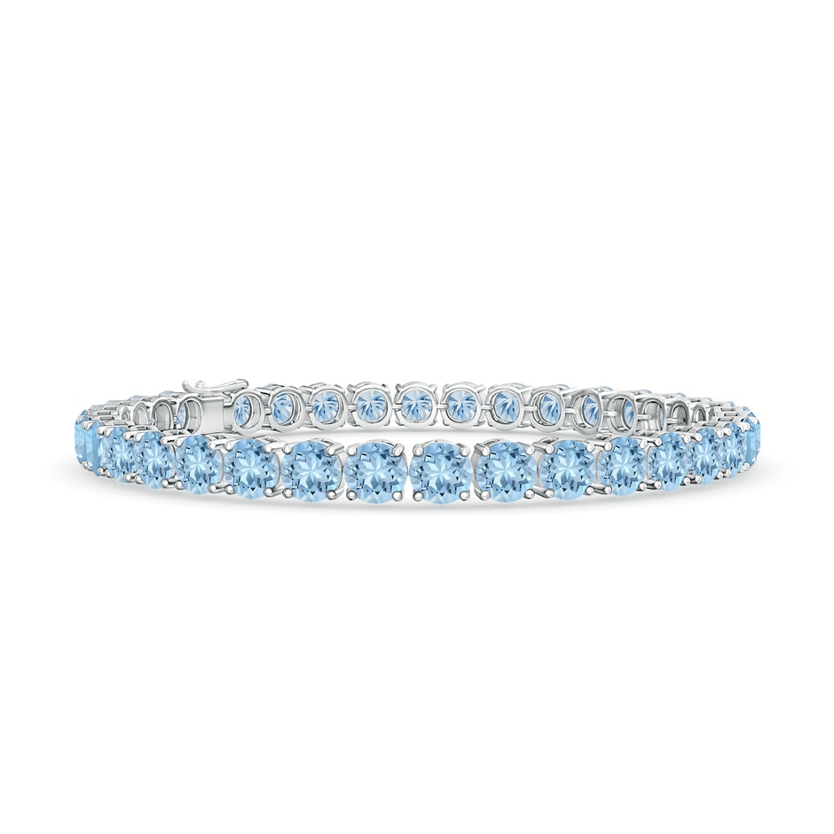 5mm AAA Classic Aquamarine Linear Tennis Bracelet in White Gold 