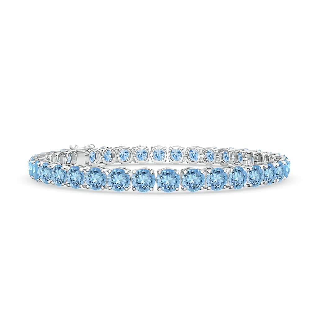 5mm AAAA Classic Aquamarine Linear Tennis Bracelet in White Gold