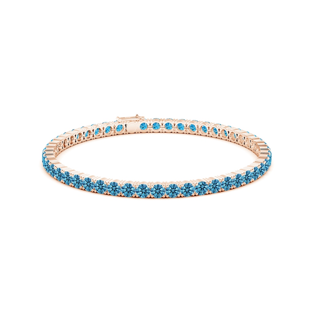 3.5mm AAAA Classic Fancy Intense Blue Diamond Linear Tennis Bracelet in Rose Gold - side 199