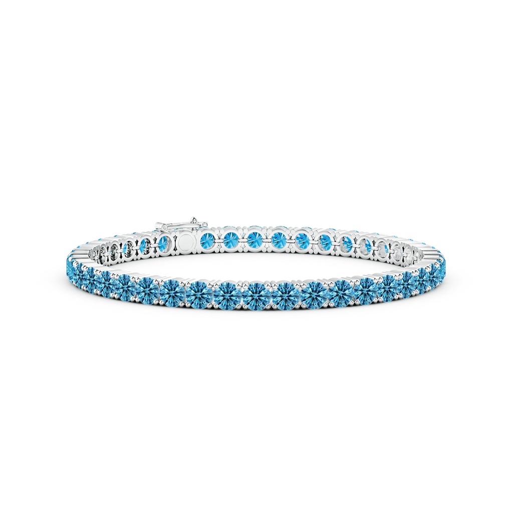 4mm AAAA Classic Fancy Intense Blue Diamond Linear Tennis Bracelet in White Gold